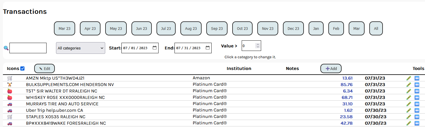 Transactions example